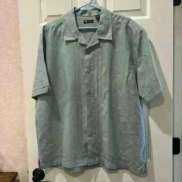 Centro Other - Men’s button front Linen Blend short sleeve shirt. Size XL